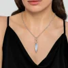 Gabriel & Co. 14K Yellow Gold and 925 Sterling Silver Bujukan Rock Crystal White Mother Pearl Turquoise Pendant Necklace