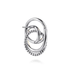 Sale Gabriel & Co. 14K Yellow Gold and 925 Sterling Silver Bujukan and White Sapphire Multi Round Link Stud Earrings