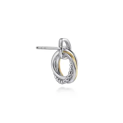 Sale Gabriel & Co. 14K Yellow Gold and 925 Sterling Silver Bujukan Interlocking Circle Door Knocker Stud Earrings