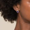 Hot Gabriel & Co. 14K Yellow Gold and 925 Sterling Silver Bujukan Round Amethyst Stud Earrings