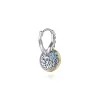 Hot Gabriel & Co. 14K Yellow Gold and 925 Sterling Silver Bujukan Round Blue Topaz Leverback Earrings