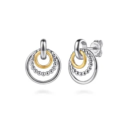 Hot Gabriel & Co. 14K Yellow Gold and 925 Sterling Silver Bujukan Stud Earrings