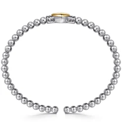 Sale Gabriel & Co. 14K Yellow Gold and 925 Sterling Silver Heart Bujukan Bangle Bracelet