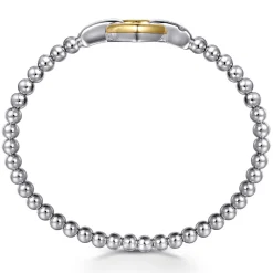 Discount Gabriel & Co. 14K Yellow Gold and 925 Sterling Silver Heart Lock Bujukan Bangle