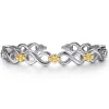 Gabriel & Co. 14K Yellow Gold and 925 Sterling Silver Bujukan Infinity Cuff Bracelet