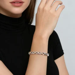 Gabriel & Co. 14K Yellow Gold and 925 Sterling Silver Bujukan Infinity Cuff Bracelet
