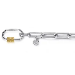 New Gabriel & Co. 14K Yellow Gold and 925 Sterling Silver Bujukan Link Chain Bracelet