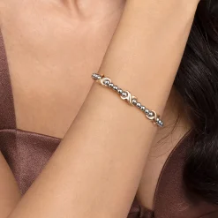 Clearance Gabriel & Co. 14K Yellow Gold and 925 Sterling Silver Bujukan Station Bangle