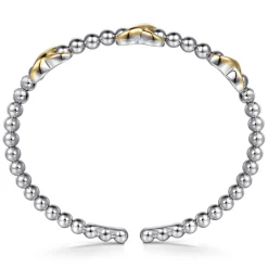 Clearance Gabriel & Co. 14K Yellow Gold and 925 Sterling Silver Bujukan Station Bangle