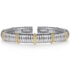 Outlet Gabriel & Co. 14K Yellow Gold and 925 Sterling Silver Shrimp Texture Bujukan Split Bangle Bracelet