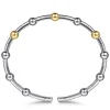 New Gabriel & Co. 14K Yellow Gold and 925 Sterling Silver Bujukan Split Bangle Bracelet