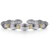 Hot Gabriel & Co. 14K Yellow Gold and 925 Sterling Silver Shrimp Texture Bujukan Cuff Bracelet
