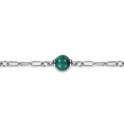 Online Gabriel & Co. 14K Yellow Gold and 925 Sterling Silver Brush Bujukan Beads and Malachite Station Bracelet
