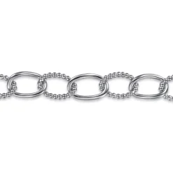 Gabriel & Co. 14K Yellow Gold and 925 Sterling Silver Bujukan Link Chain Bracelet