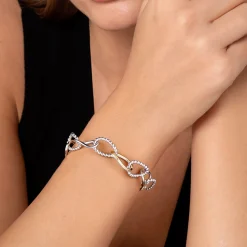 Gabriel & Co. 14K Yellow Gold and 925 Sterling Silver Bujukan Link Chain Bracelet