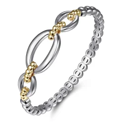 Clearance Gabriel & Co. 14K Yellow Gold and 925 Sterling Silver Bujukan Open Bangle Bracelet