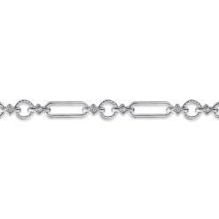 Best Gabriel & Co. 14K Yellow Gold and 925 Sterling Silver Bujukan Clover and White Sapphire Link Chain Bracelet