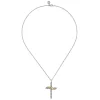 Clearance Gabriel & Co. 14K Yellow Gold and 925 Sterling Silver Bujukan Cross Necklace