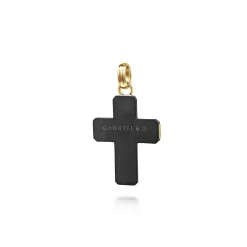 Gabriel & Co. 14K Yellow Gold and Titanium Cross Pendant
