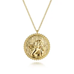 Gabriel & Co. 14K Yellow Gold Angel Pendant Necklace