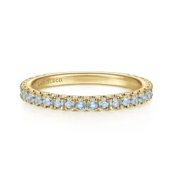 Outlet Gabriel & Co. 14K Yellow Gold AQ - Aquamarine Ladies Ring