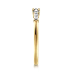 Best Gabriel & Co. 14K Yellow Gold Baguette and Round Open Diamond Anniversary Band - 0.22 ct