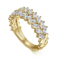 New Gabriel & Co. 14K Yellow Gold Baguette Diamond Anniversary Band - 0.95 ct