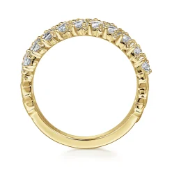 New Gabriel & Co. 14K Yellow Gold Baguette Diamond Anniversary Band - 0.95 ct