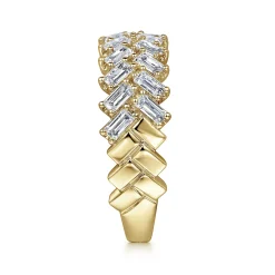 New Gabriel & Co. 14K Yellow Gold Baguette Diamond Anniversary Band - 0.95 ct
