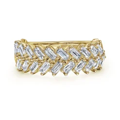 New Gabriel & Co. 14K Yellow Gold Baguette Diamond Anniversary Band - 0.95 ct