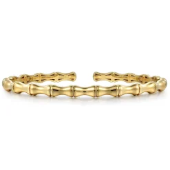 Gabriel & Co. 14K Yellow Gold Bar Station Bangle