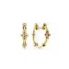 Best Gabriel & Co. 14K Yellow Gold Beaded Ball Station Huggies