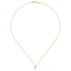 Hot Gabriel & Co. 14K Yellow Gold Beaded Diamond Cross Pendant Necklace