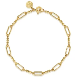 Online Gabriel & Co. 14K Yellow Gold Beaded Link Chain Bracelet-Bujukan