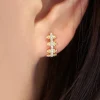 Discount Gabriel & Co. 14K Yellow Gold Beaded Pave 10mm Diamond Huggies