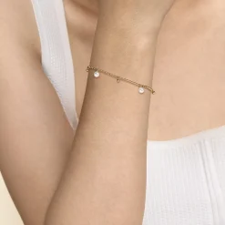 Sale Gabriel & Co. 14K Yellow Gold Beaded Pearl Droplet Bracelet-Bujukan