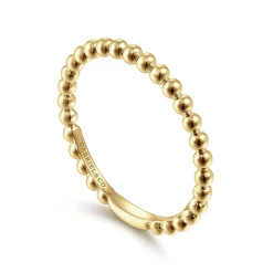Hot Gabriel & Co. 14K Yellow Gold Beaded Stackable Ring-Bujukan