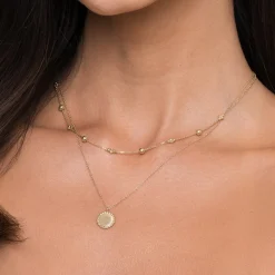 Hot Gabriel & Co. 14K Yellow Gold Beaded Station Necklace-Bujukan