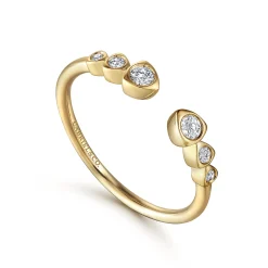 Hot Gabriel & Co. 14K Yellow Gold Bezel Set Diamond Split Stackable Ring
