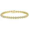 Hot Gabriel & Co. 14K Yellow Gold Bezel Set Diamond Tennis Bracelet with Twisted Rope Frame