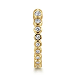 Discount Gabriel & Co. 14K Yellow Gold Bezel Set Pear and Round Open Diamond Eternity Band - 0.5 ct