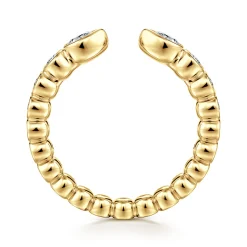 Discount Gabriel & Co. 14K Yellow Gold Bezel Set Pear and Round Open Diamond Eternity Band - 0.5 ct