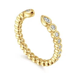 Online Gabriel & Co. 14K Yellow Gold Bezel Set Pear and Round Open Diamond Eternity Band - 0.54 ct