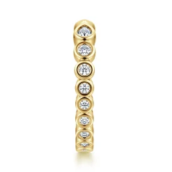 Sale Gabriel & Co. 14K Yellow Gold Bezel Set Pear and Round Open Diamond Eternity Band - 0.49 ct
