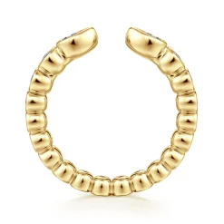 Sale Gabriel & Co. 14K Yellow Gold Bezel Set Pear and Round Open Diamond Eternity Band - 0.49 ct
