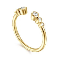 Sale Gabriel & Co. 14K Yellow Gold Bezel Set Round Diamond Open Anniversary Band - 0.15 ct