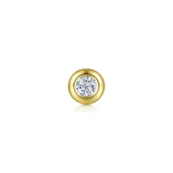 Hot Gabriel & Co. 14K Yellow Gold Bezel Set White Sapphire Single Stud Earring