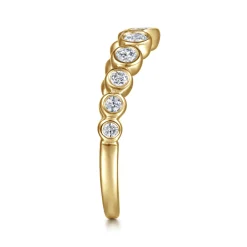 Online Gabriel & Co. 14K Yellow Gold Bezel 11 Stone Diamond Anniversary Band - 0.5 ct