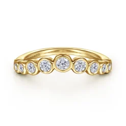 Online Gabriel & Co. 14K Yellow Gold Bezel 11 Stone Diamond Anniversary Band - 0.5 ct