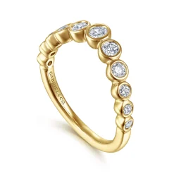 Online Gabriel & Co. 14K Yellow Gold Bezel 11 Stone Diamond Anniversary Band - 0.5 ct